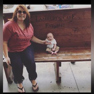 High rise jegging crop 18, fringe at the bottom